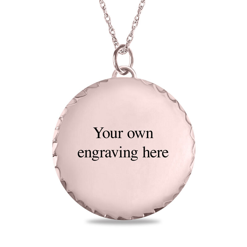 Diamond Cut Photo Round Pendant in 10k Rose Gold image number null